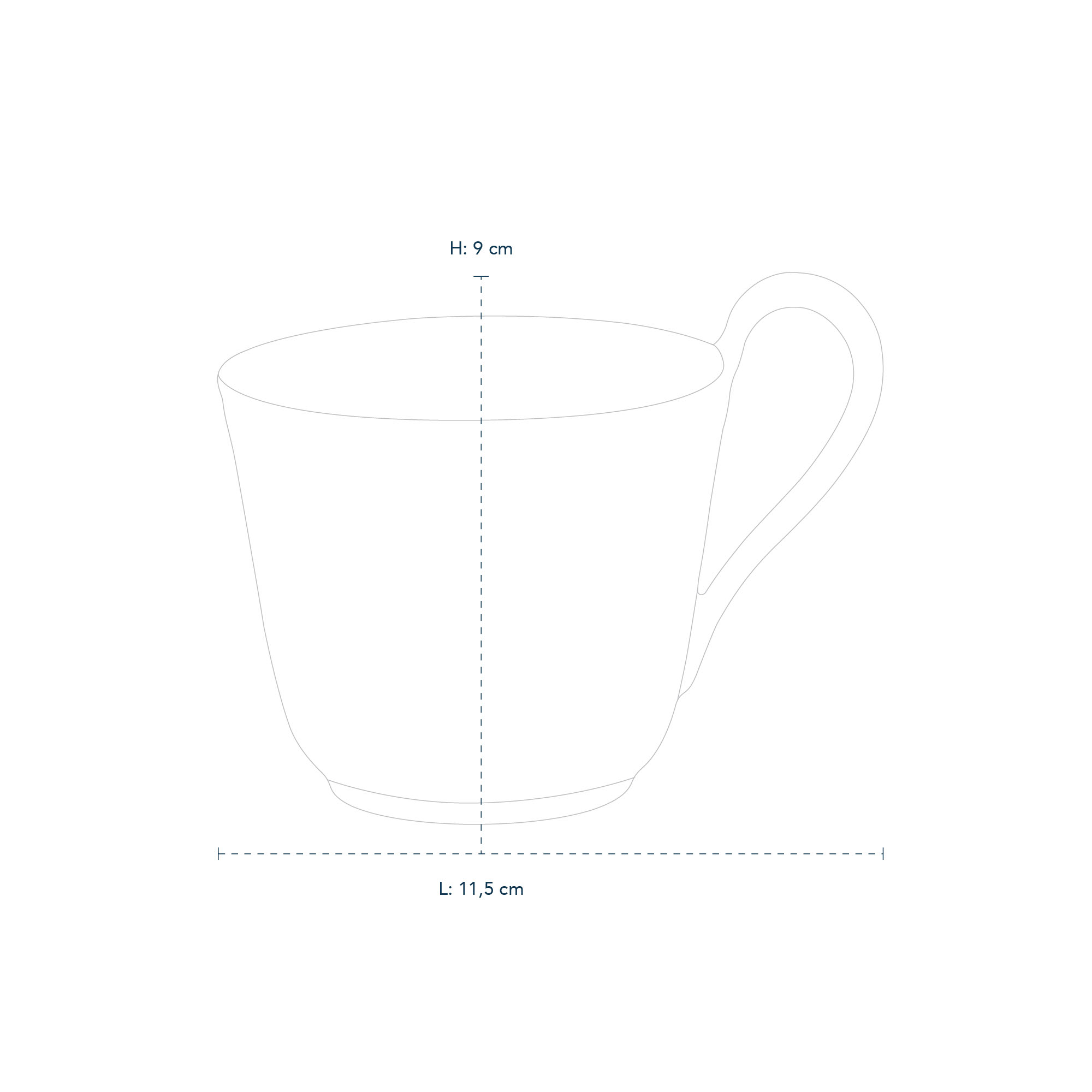 Blue Fluted plain line drawing